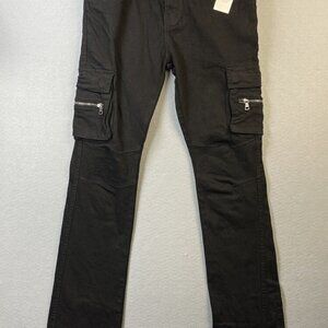 FWRD True Stacked Denim Kids Size 18 Cargo Jeans Jet Black 30 x 34 Fw-33957k NWT